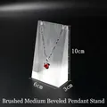 Acrylic jewelry display stand with brushed finish for pendants and necklaces, medium size - Medium Back Brushed 6*3*10CM