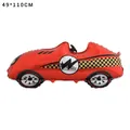 Red racing car shaped foil balloon with checkered pattern for party decoration 49x110cm - 3D Racing Car Style / Red