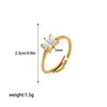 Spécifications de taille pour la bague en acier doré 18 carats avec zircone - Style Ouvert avec Zirconium Rectangulaire(TR4067)