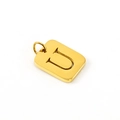 Golden square stainless steel pendant with letter U cutout for personalized necklace - Letter U (U-Pendant)