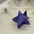 Star-shaped purple marble hair claw clip with celestial pattern and shimmering finish - Purple Marble Texture (FJ2669)