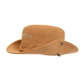 Outdoor brown cotton wide brim sun hat with drawstring and outdoors mountain embroidery - 58cm / Khaki