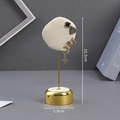 Cream velvet jewelry earring stand with a gold metal base and 16.5cm height dimension - Irregular Earring Stand with Metal Base