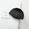 Matte black shell-shaped hair claw clip with a minimalist textured marble finish - Matte Rubber Dark Grey
