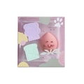 Set di 3 spugnette trucco macaron a forma di pesca, orso e toast in confezione - Rosa Pesca - Set da 3 / Combo Pesca/Orsetto/Toast