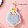 Blue cloud-shaped coral fleece hand towel with bee embroidery and Dream text, 26x23cm - Blue Bee / Blue
