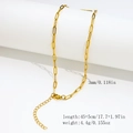 3mm wide 18K gold plated stainless steel paperclip chain necklace with lobster clasp - 3.0mm Paperclip Chain - Gold