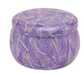 4.4oz purple drum-shaped metal candle tin with decorative golden leaf pattern - 75*50MM C303 Purple Gold Leaf Empty Tin