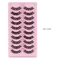 Dense synthetic 10 pairs pack of Russian curl black false eyelashes model DD-035 - 10 Pairs DD-035