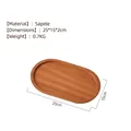 Oval Sapele wood serving tray 25x15x2cm with natural grain and raised safety edges - Solid Ebony Oval Tray 25*15*2cm