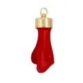 Red Mano Figa fist charm pendant with polished gold metal clasp for DIY jewelry - M599531-red / Red