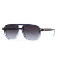 Retro-Pilotenbrille mit dunkelblauem Verlaufsrahmen und goldener Metallverzierung - Verlauf Blau