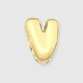 Golden 3D balloon-style letter V pendant with a polished finish and minimalist design - Letter V / 14K Gold