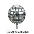 15-inch 4D silver mirror disco ball balloon with shiny mosaic tile pattern for parties - 4D Sphere Disco Silver / 15 Inch