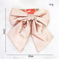 Rose gold Christmas tree bow ornament with sequins, measuring 27x27cm for festive decor - Large Sequin Pearl Champagne Bow