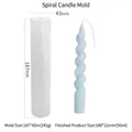 Molde de silicona para vela en espiral con vela larga de tira torcida azul claro - Forma espiral