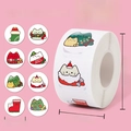 Rouleau de 500 autocollants de chats de Noël avec 8 motifs festifs pour enfants - LY-1006 (Chats de Noël)