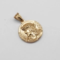 Collana con medaglione dorato ritratto di Gesù Cristo in acciaio inossidabile - Ritratto di Gesù - Oro - Senza Catena
