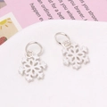 Macro view of silver snowflake pendant charms for DIY jewelry making accessories - 06# Silver Snowflake (12*14MM)