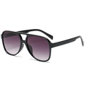 Occhiali da sole aviator classici con montatura nera e lenti viola sfumate per unisex - Montatura Nero Lucido Doppia Lente Grigia
