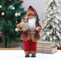 Babbo Natale in piedi da 46cm con cappotto a scacchi rosso e nero per decorazioni - Quadri Rosso Nero in Piedi (YJ29043)