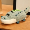Plush mint green crocodile charm with lamb wool texture and a green hanging hook - Crocodile / 16cm