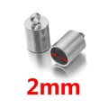Polierter Edelstahl 2mm Endkappenverbinder für DIY Schmuckherstellung und Basteln - Innen 2mm / Stahlfarbe