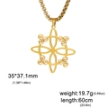 Detalle de dimensiones del colgante espiral vikingo dorado con cadena de 60cm - Dorado