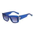 Cat eye cycling sunglasses in blue wood grain frame with grey gradient lenses - Blue Striped