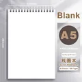 A5 transparent PP cover top-bound spiral notebook with 160 blank pages and size labels - Blank / A5 / Top-flip