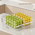 Set of 2 clear plastic kitchen organizers with large openings on marble countertop - Large Thickened - 2 Pack / Clear White