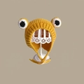 Yellow knitted children's frog hat with ear flaps and decorative big eyes - Little Frog Hat Yellow (2 Months - 2 Years Old)