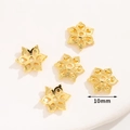 18K vergoldete 10mm hohle Blüten-Perlenkappen für die DIY Schmuckherstellung - Nr. 3 Sechsblättrige Perlenkappe 10mm