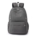 Mochila de nailon gris oscuro resistente al agua con múltiples compartimentos - Gris