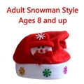 Christmas snowman felt hat for adults with colorful snowflake patterns and 3D applique - Snowman Hat [Adult] No Light