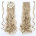 Linen blonde wavy wrap-around ponytail extension with breathable lace net and hair combs - Flaxen