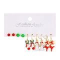 Christmas earrings set with festive red and green studs, reindeer and stocking charms - Style 01 Christmas Set-6 Pairs (Angel/Reindeer/Socks/Balls)