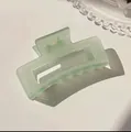 Minimalist matte mint green rectangular claw clip with frosted translucent finish - 10.5cm Matte Rectangular - Green / Bulk (No Packaging)