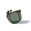 Foldable dark green clip-on sunglasses with polarized lenses and metal rivet details - Olive Green Clip-on