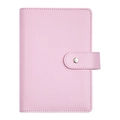 Pink PU leather binder cover with secure snap button closure and refined stitching detail - Case Only-Pink