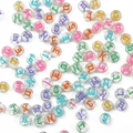 Colorful transparent acrylic letter beads with internal glitter for DIY bracelet making - New Transparent Colorful Letters