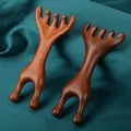 Pack of 2 sandalwood scalp massagers with smooth finish and ergonomic grip - 2pcs Frog Massagers + Acupoint Chart