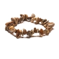Detailed close-up of natural irregular jasper stone beads on a handmade bracelet - Picture Jasper