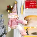 Fermatende elfo di Natale rosa con cappello di paillettes per decoro festivo - Stile Elfo con Cappello di Paillettes Rosa (010-A)