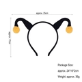 Halloween knitted bee antenna headband for costume party with 25cm width measurement - Black Knitted Jester Style