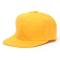 Casquette snapback jaune vif à bord plat avec structure en toile de coton classique - Jaune