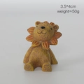 Nordic wooden rocking chair lion ornament in ginger resin, size 3.5x4cm for office desk - Lion