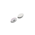 Evil eye fish bead in pink and grey enamel finish for DIY jewelry bracelet making - 7*14mm Steel Oval Eye - Pinkish Purple