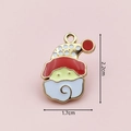 DIY Santa Claus enamel charm for jewelry making in red and gold finish, size 2.2x1.7cm - 2402 Santa Claus Head