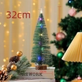 32cm lighted mini cedar Christmas tree with LED lights and golden star topper decoration - 32cm Glowing Tree